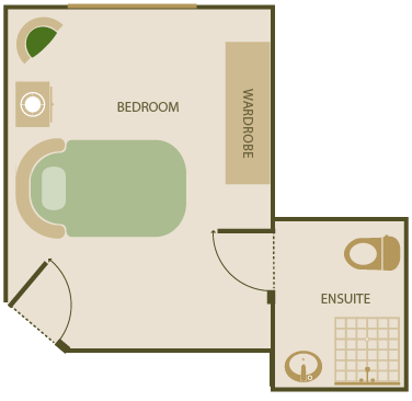 premium room with ensuite layout